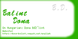 balint dona business card